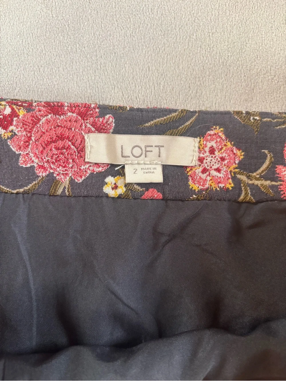 LOFT Floral Woven Tapestry Mini Skirt Size 2